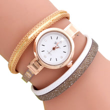 Bracelet Watch Women Dress Clock Wave Point Analog PU Leather Band Relogio Feminino CF