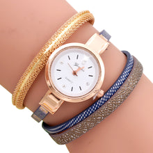 Bracelet Watch Women Dress Clock Wave Point Analog PU Leather Band Relogio Feminino CF