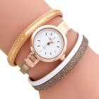 Bracelet Watch Women Dress Clock Wave Point Analog PU Leather Band Relogio Feminino CF