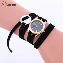 Bracelet Watch Women Dress Clock PU Leather Weaving Gift Relogio Feminino CF