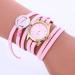 Bracelet Watch Women Dress Clock PU Leather Weaving Gift Relogio Feminino CF