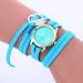 Bracelet Watch Women Dress Clock PU Leather Weaving Gift Relogio Feminino CF