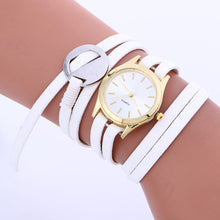 Bracelet Watch Women Dress Clock PU Leather Weaving Gift Relogio Feminino CF