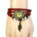 Bracelet Watch Women Dress Clock Vintage Design Weave Wrap PU Leather Leaf Beads Wrist Quartz Relogio Feminino CF