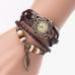 Bracelet Watch Women Girl Vintage Design leaf Pendant Analog PU Leather Strap Elegant Quartz Watches Relogio CF