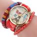 Bracelet Watch Women Relogio Feminino The Sleek Stylish Chic Knit Dress Clock Tower Pattern Ladies Decorative Gift CF