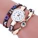 Bracelet Watch Women Rhinestone Crystal Dress Clock Leatheroid Gift Quartz Relogio Feminino CF