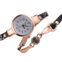 Bracelet Watch Women Rhinestone Crystal Dress Clock Leatheroid Gift Quartz Relogio Feminino CF