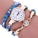 Bracelet Watch Women Rhinestone Crystal Dress Clock Leatheroid Gift Quartz Relogio Feminino CF