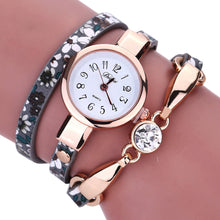 Bracelet Watch Women Rhinestone Crystal Dress Clock Leatheroid Gift Quartz Relogio Feminino CF