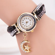 Bracelet Watch Women Rhinestone Crystal Band Dress Clock Gift Wave Dial Analog Wrist Relogio Feminino CF