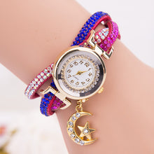 Bracelet Watch Women Rhinestone Crystal Band Dress Clock Gift Wave Dial Analog Wrist Relogio Feminino CF