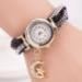 Bracelet Watch Women Rhinestone Crystal Band Dress Clock Gift Wave Dial Analog Wrist Relogio Feminino CF