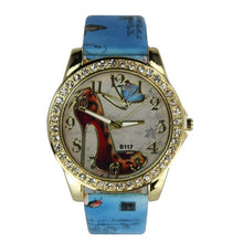 Bracelet Watch Women Rhinestone Crystal Bride Pattern PU Leather Band Relogio Feminino Analog Dress Clock CF