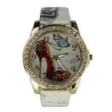 Bracelet Watch Women Rhinestone Crystal Bride Pattern PU Leather Band Relogio Feminino Analog Dress Clock CF