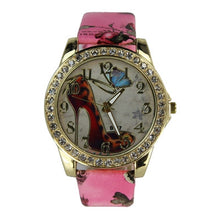 Bracelet Watch Women Rhinestone Crystal Bride Pattern PU Leather Band Relogio Feminino Analog Dress Clock CF