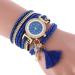 Bracelet Watch Women Rhinestone Crystal Dress Clock Weave PU Leather Lady Relogio Feminino CF
