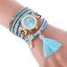 Bracelet Watch Women Rhinestone Crystal Dress Clock Weave PU Leather Lady Relogio Feminino CF