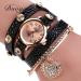 Bracelet Watch Women Rhinestone Crystal Dress Clock luxury heart pendant Relogio Feminino CF
