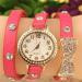 Bracelet Watch Women Rhinestone Crystal Dress Clock Bowknot Gift PU Leather Quartz Relogio Feminino CF
