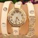 Bracelet Watch Women Rhinestone Crystal Dress Clock Bowknot Gift PU Leather Quartz Relogio Feminino CF