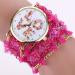 Bracelet Watch Women Rhinestone Crystal Dress Clock Lace Wrap Around Synthetic Chain Analog Quartz Relogio Feminino CF