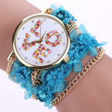 Bracelet Watch Women Rhinestone Crystal Dress Clock Lace Wrap Around Synthetic Chain Analog Quartz Relogio Feminino CF