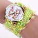 Bracelet Watch Women Rhinestone Crystal Dress Clock Lace Wrap Around Synthetic Chain Analog Quartz Relogio Feminino CF