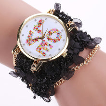 Bracelet Watch Women Rhinestone Crystal Dress Clock Lace Wrap Around Synthetic Chain Analog Quartz Relogio Feminino CF