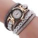 Bracelet Watch Women Rhinestone Crystal Dress Clock Vintage Design PU Leather Band Relogio Feminino CF