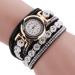Bracelet Watch Women Rhinestone Crystal Dress Clock Vintage Design PU Leather Band Relogio Feminino CF