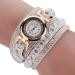 Bracelet Watch Women Rhinestone Crystal Dress Clock Vintage Design PU Leather Band Relogio Feminino CF