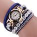 Bracelet Watch Women Rhinestone Crystal Dress Clock Vintage Design PU Leather Band Relogio Feminino CF