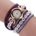 Bracelet Watch Women Rhinestone Crystal Dress Clock Vintage Design PU Leather Band Relogio Feminino CF