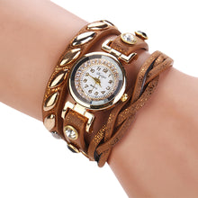Bracelet Watch Women Rhinestone Crystal Relogio Feminino PU Leather Strap Gift Dress Clock CF