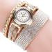 Bracelet Watch Women Vintage Design PU Leather Ladies Rhinestone Crystal Dress Quartz Clock Relogio Feminino CF