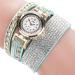 Bracelet Watch Women Vintage Design PU Leather Ladies Rhinestone Crystal Dress Quartz Clock Relogio Feminino CF