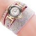 Bracelet Watch Women Vintage Design PU Leather Ladies Rhinestone Crystal Dress Quartz Clock Relogio Feminino CF