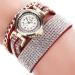 Bracelet Watch Women Vintage Design PU Leather Ladies Rhinestone Crystal Dress Quartz Clock Relogio Feminino CF