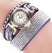 Bracelet Watch Women Vintage Design PU Leather Ladies Rhinestone Crystal Dress Quartz Clock Relogio Feminino CF