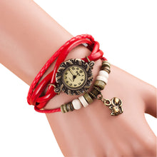 Bracelet Watches Quartz Relogio Feminino Weave Around PU Leather Cat Bracelets Lady Woman Wrist Watch Dress Clock CF