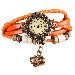 Bracelet Watches Quartz Relogio Feminino Weave Around PU Leather Cat Bracelets Lady Woman Wrist Watch Dress Clock CF
