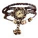 Bracelet Watches Quartz Relogio Feminino Weave Around PU Leather Cat Bracelets Lady Woman Wrist Watch Dress Clock CF