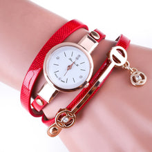Bracelet Watch Women Dress Gold Crystal Quartz Wristwatches PU Leather Rhinestone Analog Watches Relogio CF