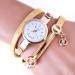 Bracelet Watch Women Dress Gold Crystal Quartz Wristwatches PU Leather Rhinestone Analog Watches Relogio CF