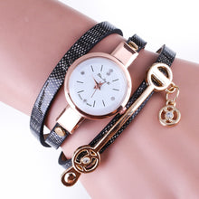 Bracelet Watch Women Dress Gold Crystal Quartz Wristwatches PU Leather Rhinestone Analog Watches Relogio CF