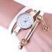 Bracelet Watch Women Dress Gold Crystal Quartz Wristwatches PU Leather Rhinestone Analog Watches Relogio CF