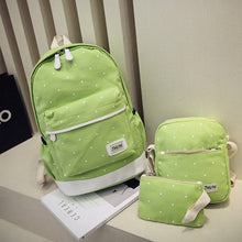Canvas Women Backpack big student book bag with purse laptop 3pcs set Korean style Girl School Bags For Teenagers CF
