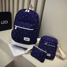 Canvas Women Backpack big student book bag with purse laptop 3pcs set Korean style Girl School Bags For Teenagers CF