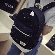 Canvas Women Backpack big student book bag with purse laptop 3pcs set Korean style Girl School Bags For Teenagers CF